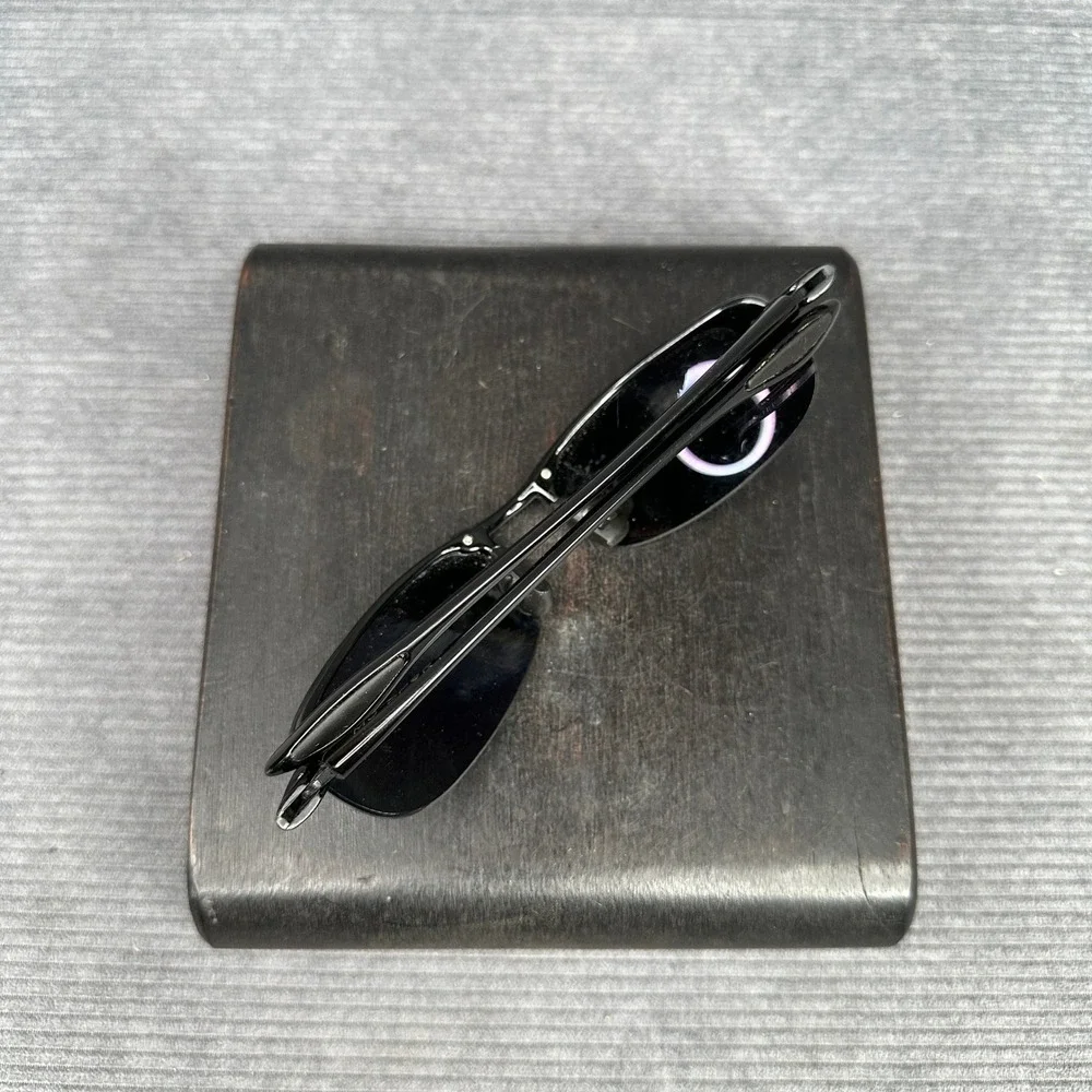 Maui Jim MJ-405-02 Y2K Black Polarized Rimless Sport Sunglasses Made in Japan